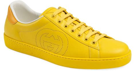 yellow gucci ace sneakers|Gucci ace sneakers interlocking g.